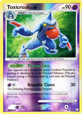 036 / 123 Toxicroak LV.39 rara foil reverse (EN) -NEAR MINT-