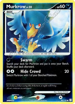 090 / 123 Murkrow LV.20 comune foil reverse (EN) -NEAR MINT-