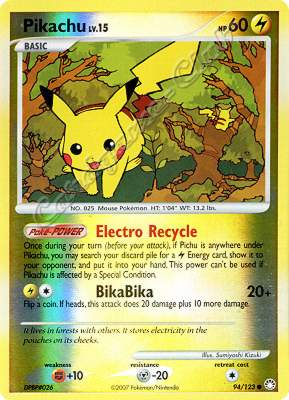 094 / 123 Pikachu LV.15 comune foil reverse (EN) -NEAR MINT-