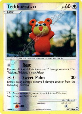 105 / 123 Teddiursa LV.20 comune foil reverse (EN) -NEAR MINT-