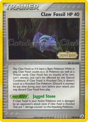 78 / 92 Claw Fossil HP 40 comune foil speciale (EN) -NEAR MINT-