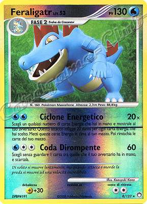 008 / 123 Feraligatr LIV.53 rara foil reverse (IT) -NEAR MINT-