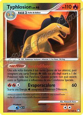 016 / 123 Typhlosion LIV.46 rara foil reverse (IT) -NEAR MINT-