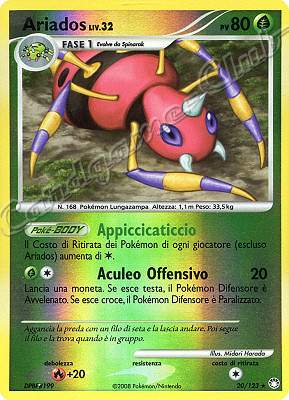 020 / 123 Ariados LIV.32 rara foil reverse (IT) -NEAR MINT-