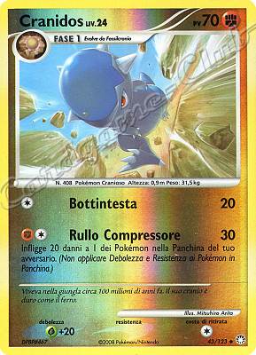 043 / 123 Cranidos LIV.24 non comune foil reverse (IT) -NEAR MINT-