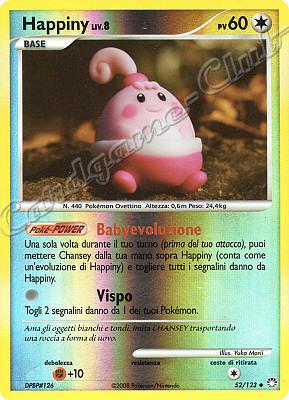052 / 123 Happiny LIV.8 non comune foil reverse (IT) -NEAR MINT-