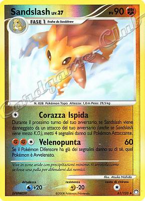 061 / 123 Sandslash LIV.37 non comune foil reverse (IT) -NEAR MINT-