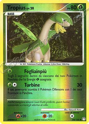 064 / 123 Tropius LIV.28 non comune foil reverse (IT) -NEAR MINT-