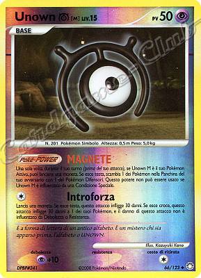 066 / 123 Unown M LIV.15 non comune foil reverse (IT) -NEAR MINT-