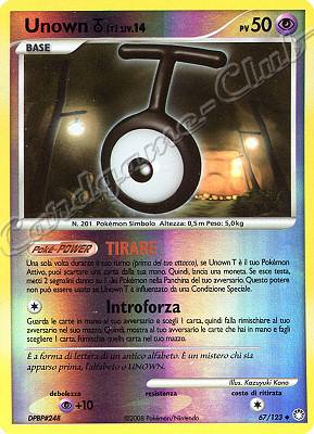 067 / 123 Unown T LIV.14 non comune foil reverse (IT) -NEAR MINT-