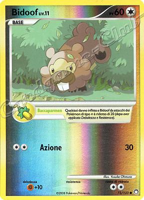 073 / 123 Bidoof LIV.11 comune foil reverse (IT) -NEAR MINT-