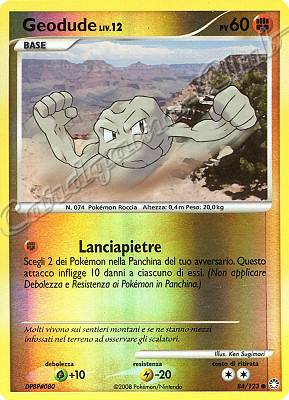 084 / 123 Geodude LIV.12 comune foil reverse (IT) -NEAR MINT-