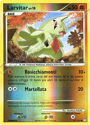 087 / 123 Larvitar LIV.18 comune foil reverse (IT) -NEAR MINT-
