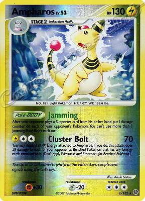001 / 132 Ampharos LV.52 rara foil reverse (EN) -NEAR MINT-