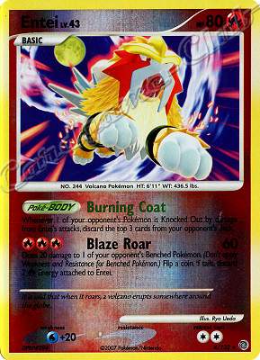 004 / 132 Entei LV.43 rara foil reverse (EN) -NEAR MINT-