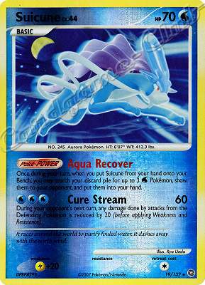 019 / 132 Suicune LV.44 rara foil reverse (EN) -NEAR MINT-