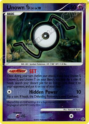 039 / 132 Unown S LV.18 rara foil reverse (EN) -NEAR MINT-