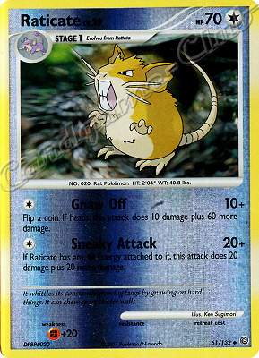 061 / 132 Raticate LV.29 non comune foil reverse (EN) -NEAR MINT-