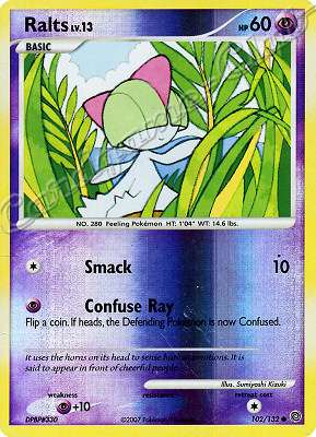 102 / 132 Ralts LV.13 comune foil reverse (EN) -NEAR MINT-