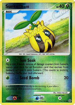 114 / 132 Sunkern LV.10 comune foil reverse (EN) -NEAR MINT-