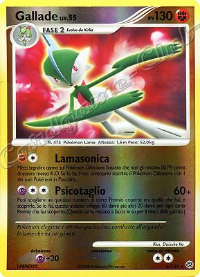 006 / 132 Gallade LIV.55 rara foil reverse (IT) -NEAR MINT-