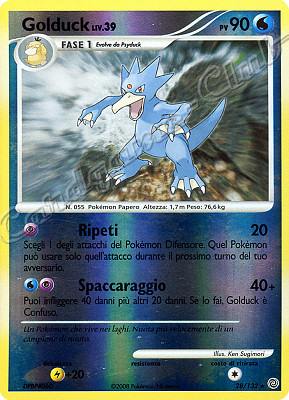 028 / 132 Golduck LIV.39 rara foil reverse (IT) -NEAR MINT-