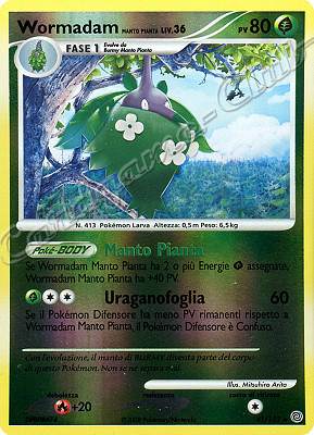 041 / 132 Wormadam Manto Pianta LIV.36 rara foil reverse (IT) -NEAR MINT-