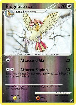 058 / 132 Pidgeotto LIV.21 non comune foil reverse (IT) -NEAR MINT-