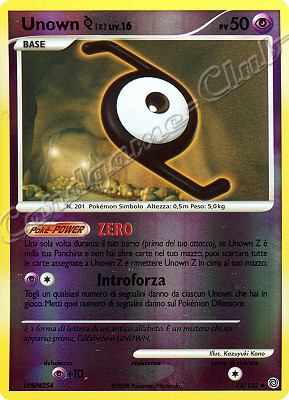 072 / 132 Unown Z LIV.16 non comune foil reverse (IT) -NEAR MINT-