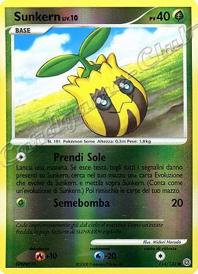 114 / 132 Sunkern LIV.10 comune foil reverse (IT) -NEAR MINT-