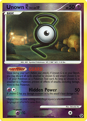 057 / 106 Unown G LV.17 non comune foil reverse (EN) -NEAR MINT-