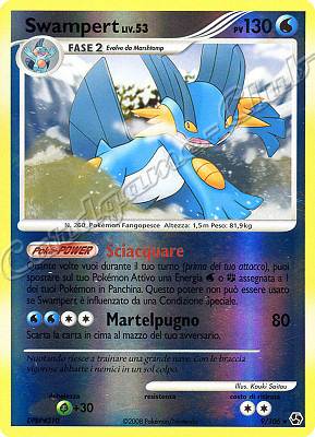 009 / 106 Swampert LIV.53 rara foil reverse (IT) -NEAR MINT-