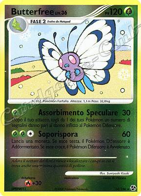 014 / 106 Butterfree LIV.36 rara foil reverse (IT) -NEAR MINT-