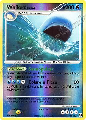 030 / 106 Wailord LIV.43 rara foil reverse (IT) -NEAR MINT-