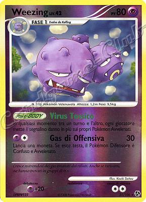 031 / 106 Weezing LIV.42 rara foil reverse (IT) -NEAR MINT-