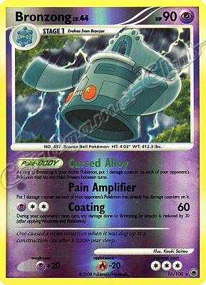 016 / 100 Bronzong LV.44 rara foil reverse (EN) -NEAR MINT-