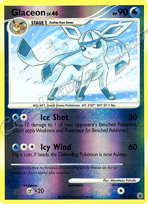 020 / 100 Glaceon LV.46 rara foil reverse (EN) -NEAR MINT-