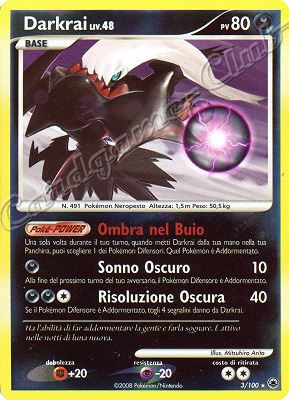 003 / 100 Darkrai LIV.48 rara foil reverse (IT) -NEAR MINT-