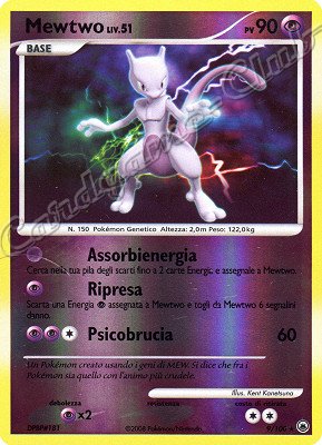 009 / 100 Mewtwo LIV.51 rara foil reverse (IT) -NEAR MINT-