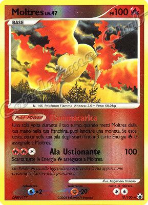 010 / 100 Moltres LIV.47 rara foil reverse (IT) -NEAR MINT-