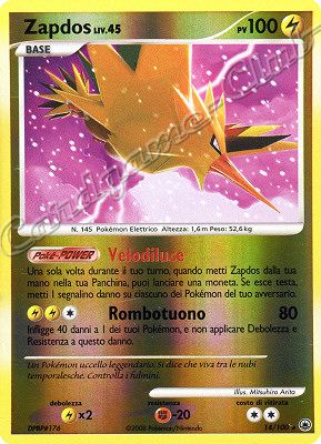 014 / 100 Zapdos LIV.45 rara foil reverse (IT) -NEAR MINT-