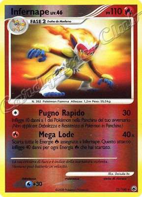 022 / 100 Infernape LIV.46 rara foil reverse (IT) -NEAR MINT-