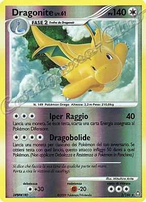 002 / 146 Dragonite LIV.61 rara foil reverse (IT) -NEAR MINT-