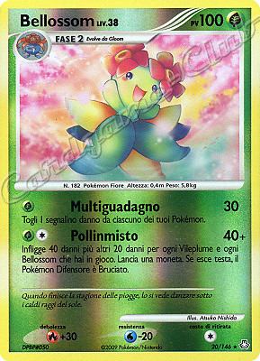 020 / 146 Bellossom LIV.38 rara foil reverse (IT) -NEAR MINT-
