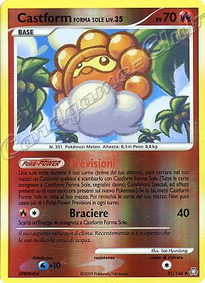 051 / 146 Castform Forma Sole LIV.35 non comune foil reverse (IT) -NEAR MINT-