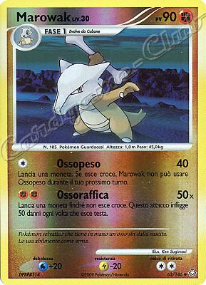 063 / 146 Marowak LIV.30 non comune foil reverse (IT) -NEAR MINT-