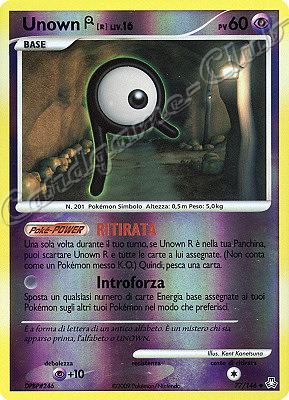 077 / 146 Unown R LIV.16 non comune foil reverse (IT) -NEAR MINT-