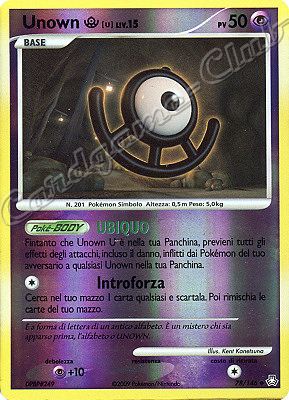 078 / 146 Unown U LIV.15 non comune foil reverse (IT) -NEAR MINT-