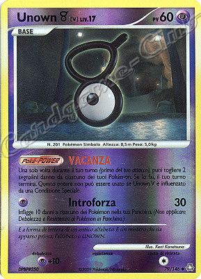 079 / 146 Unown V LIV.17 non comune foil reverse (IT) -NEAR MINT-