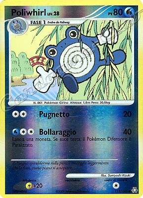 115 / 146 Poliwhirl LIV.28 comune foil reverse (IT) -NEAR MINT-